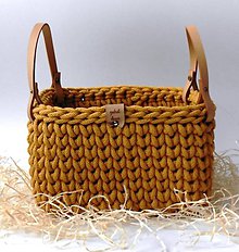 Úložné priestory & Organizácia - Handmade háčkovaný košík z kvalitných šnúr štorcový - 11363876_