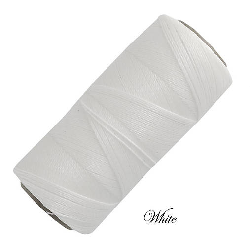 Galantéria - Linhasita voskovaná šnúrka na micro macramé, 0,5mm, bal.1klbko (335m), farebná škála č.1 (White) - 11365272_
