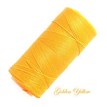 Galantéria - Linhasita voskovaná šnúrka na micro macramé, 0,5mm, bal.1klbko (335m), farebná škála č.1 (Golden Yellow) - 11365301_