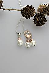 Sady šperkov - perly swarovski náušnice a prívesok s retiazkou - 11367556_