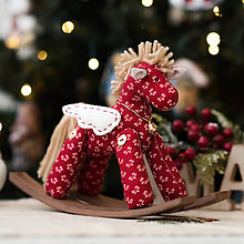 Dekorácie - Vianočný textilný koník - 11369178_