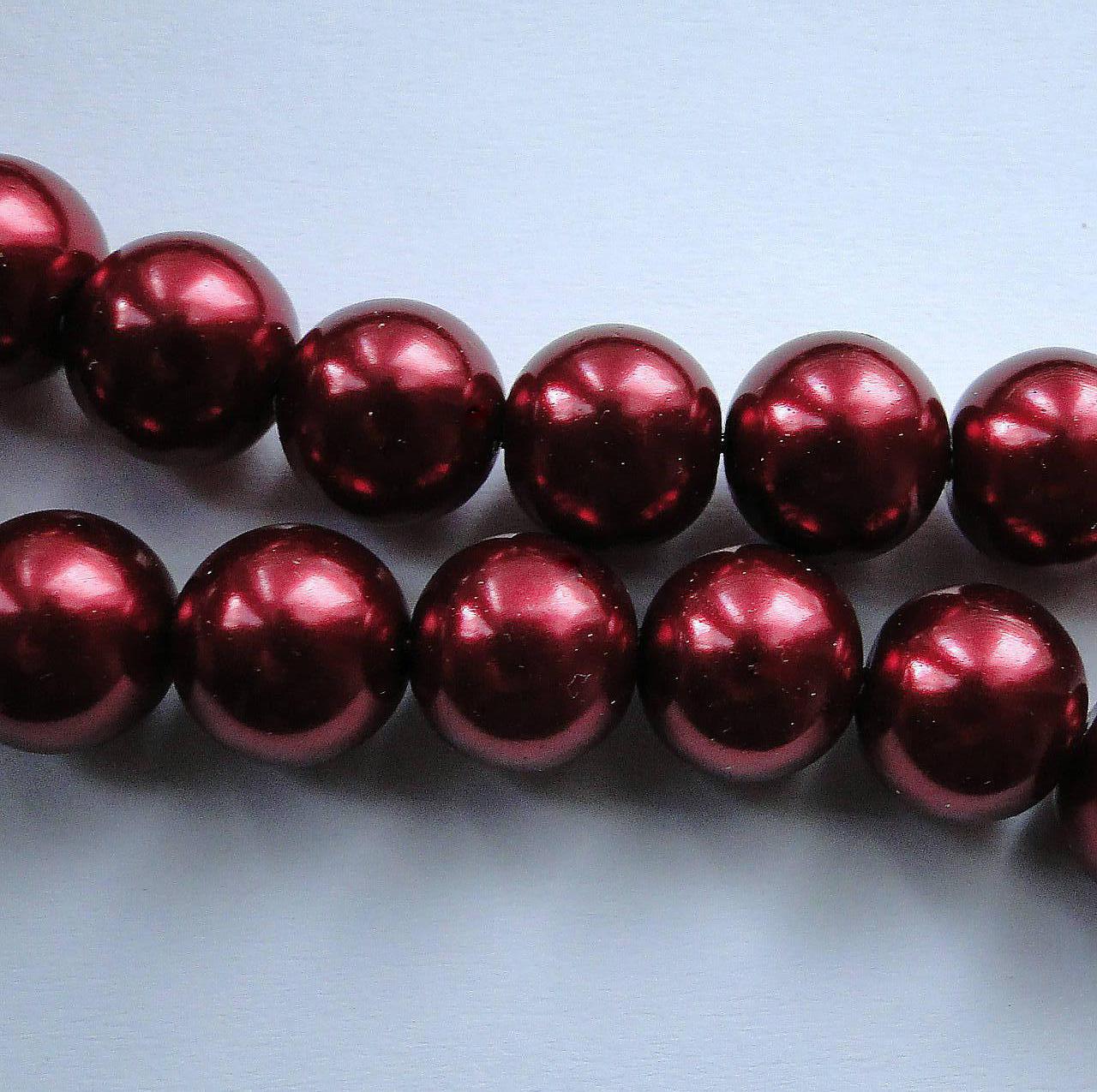 Voskované perly 12mm-1ks (bordó)
