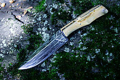 Príbory, varešky, pomôcky - Damaškový nôž s mamutovinou - 11373172_