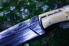Príbory, varešky, pomôcky - Damaškový nôž s mamutovinou - 11373191_
