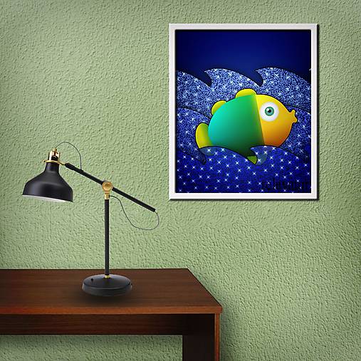 Grafika - Ryba v čarovnom mori (smaragdová) - 11374008_