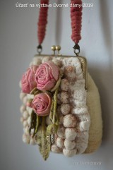 Kabelky - Béžová so staroružovými ružami - 10598914_