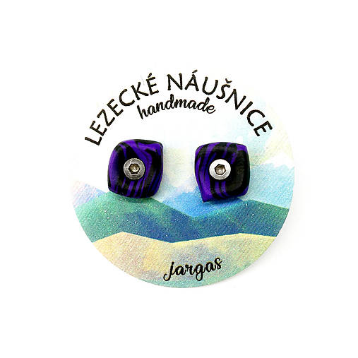 Náušnice - Lezecké náušnice - Fialovo-čierne chyty - 11382723_