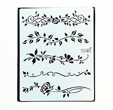 Nástroje - Šablóna Stamperia - 20x25 cm - ornament, bordúra, kvety, ruže - 11384098_
