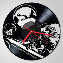 Hodiny - Tesla, Starman, Earth, Moon, Mars - vinylové hodiny (vinyl clocks) - 11382323_