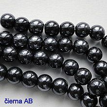 Korálky - CrystaLine Beads™-6mm-1ks (čierna AB) - 11384968_