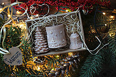 Sviečky - Vianočná SADA sviečok V DARČEKOVOM BALENÍ (čokoládovo hnedá) - 11382561_