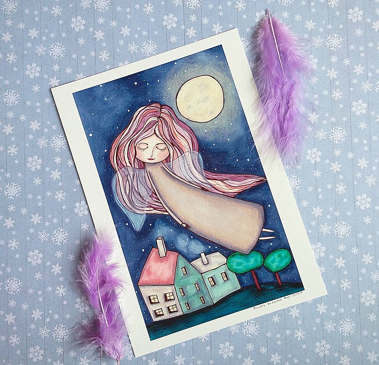 Anjelka sny stráži_fine art print