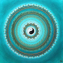 Obrazy - Mandala ZDRAVIE A IMUNITA (tyrkys-gold) 50 x 50 - 11387916_