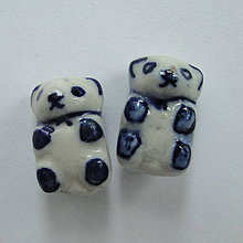 Korálky - Porcelánové korálky-1ks (panda 17x11mm) - 11390650_