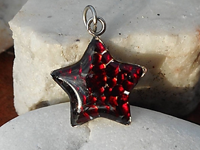 Náhrdelníky - red star-garnet-pyrop-granát - 11393644_