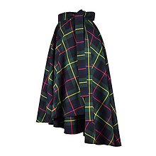 Sukne - KYLIE - škótska asymetrická zavinovacia sukňa (B2 - zelené) - 11394223_