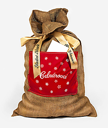 Veľké tašky - Vianočné vrece na darčeky (červená) - 11394148_