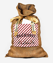 Veľké tašky - Vianočné vrece na darčeky (červeno-biele pásiky) - 11394174_