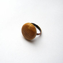 Prstene - Prsteň s dreveným očkom - jaseňový vypuklý - 11391179_