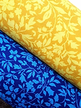 Textil - Bavlnená látka Provencial vine - yellow & blue - 11395829_
