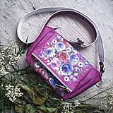 Kabelky - Kabelka CUTE bag - ružová s potlačou maľovaných kvetov - 11396542_