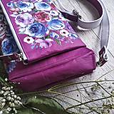 Kabelky - Kabelka CUTE bag - ružová s potlačou maľovaných kvetov - 11396543_