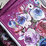Kabelky - Kabelka CUTE bag - ružová s potlačou maľovaných kvetov - 11396546_