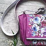 Kabelky - Kabelka CUTE bag - ružová s potlačou maľovaných kvetov - 11396547_