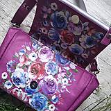 Kabelky - Kabelka CUTE bag - ružová s potlačou maľovaných kvetov - 11396550_