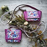 Kabelky - Kabelka CUTE bag - ružová s potlačou maľovaných kvetov - 11396564_