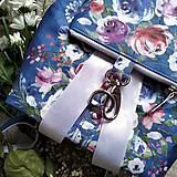 Batohy - Ruksak CANDY backpack - modrá s potlačou maľovaných kvetov - 11396617_