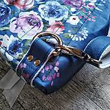 Batohy - Ruksak CANDY backpack - modrá s potlačou maľovaných kvetov - 11396628_