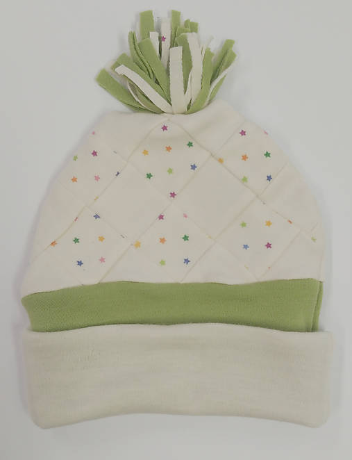 Detské čiapky - Dvojvrstvová patchwork merino čiapka - 11395674_