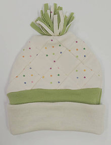Detské čiapky - Dvojvrstvová patchwork merino čiapka - 11395674_