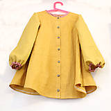 Detské oblečenie - detské šaty ľanové Gombíkové , dlhý rukáv (Zlatúšik) - 11397408_