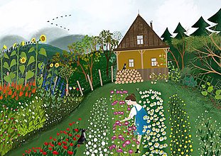 Kresby - "U černušky " reprodukcia mojej maľby - 11400978_