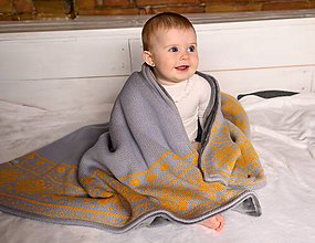 Detský textil - Detská deka,"Nórsky vzor", OEKO-TEX® - Šedá-Kari - 11399923_