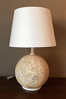 Svietidlá - Stolná lampa - guľa, keramika - 11398575_