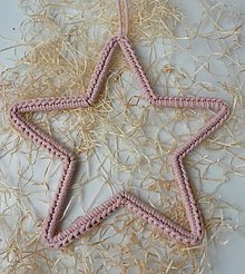 Dekorácie - Handmade háčkovaná závesná dekorácia (nielen vianočná) - hviezda (Hviezda (z 3 mm šnúry) - farba podľa výberu) - 11400163_