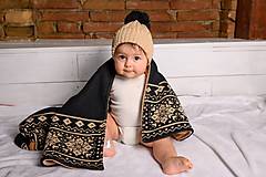 Detský textil - Detská deka,"Nórsky vzor", OEKO-TEX® - Čierno-Hnedá - 11403744_