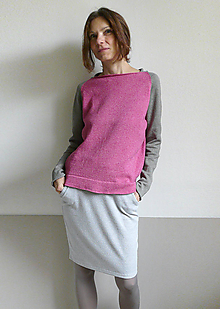 Svetre a kardigány - ružovo šedý pulover - 11404649_
