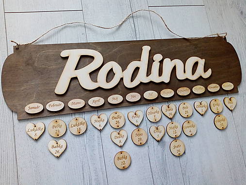 Dekorácie - Rodinný kalendár - 11408118_