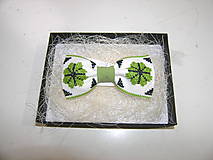 Pánske doplnky - Pánsky motýlik olivovo zelený - 11406726_