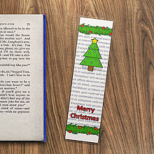 Papiernictvo - Vianočné záložky do knižky (vianočný stromček) - 11407644_