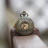 Pánske šperky - Mechanické vreckové hodinky s kroužkovanou reťazou (57) - 11410085_