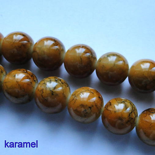 Sklenené potiahnuté korálky (12mm-karamel-1ks)