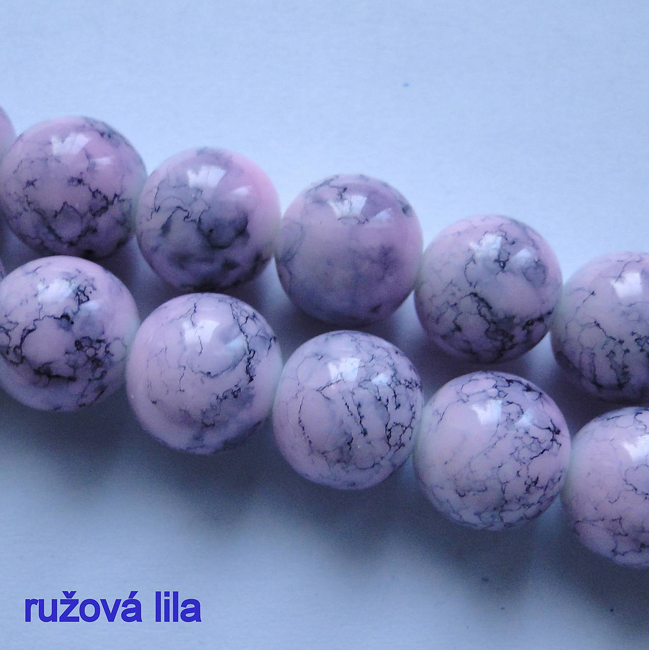 Sklenené potiahnuté korálky (12mm-ružová lila-1ks)