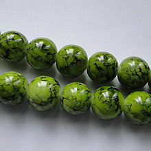 Korálky - Sklenené potiahnuté korálky (12mm-zelená-1ks) - 11409957_