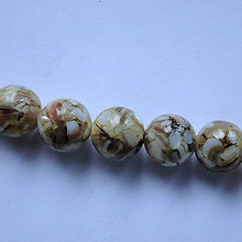 Korálky - Perleťové korálky-1ks (10mm-piesková) - 11410065_