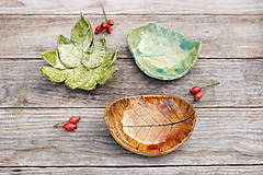 Nádoby - Listové misky - les zvečnený v keramike ♡ - 11409961_